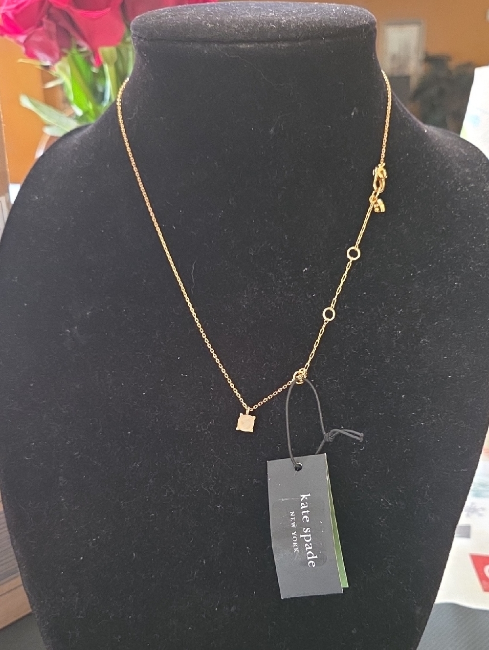 Kate Spade Dusty Pink Stone Adjustable Necklace